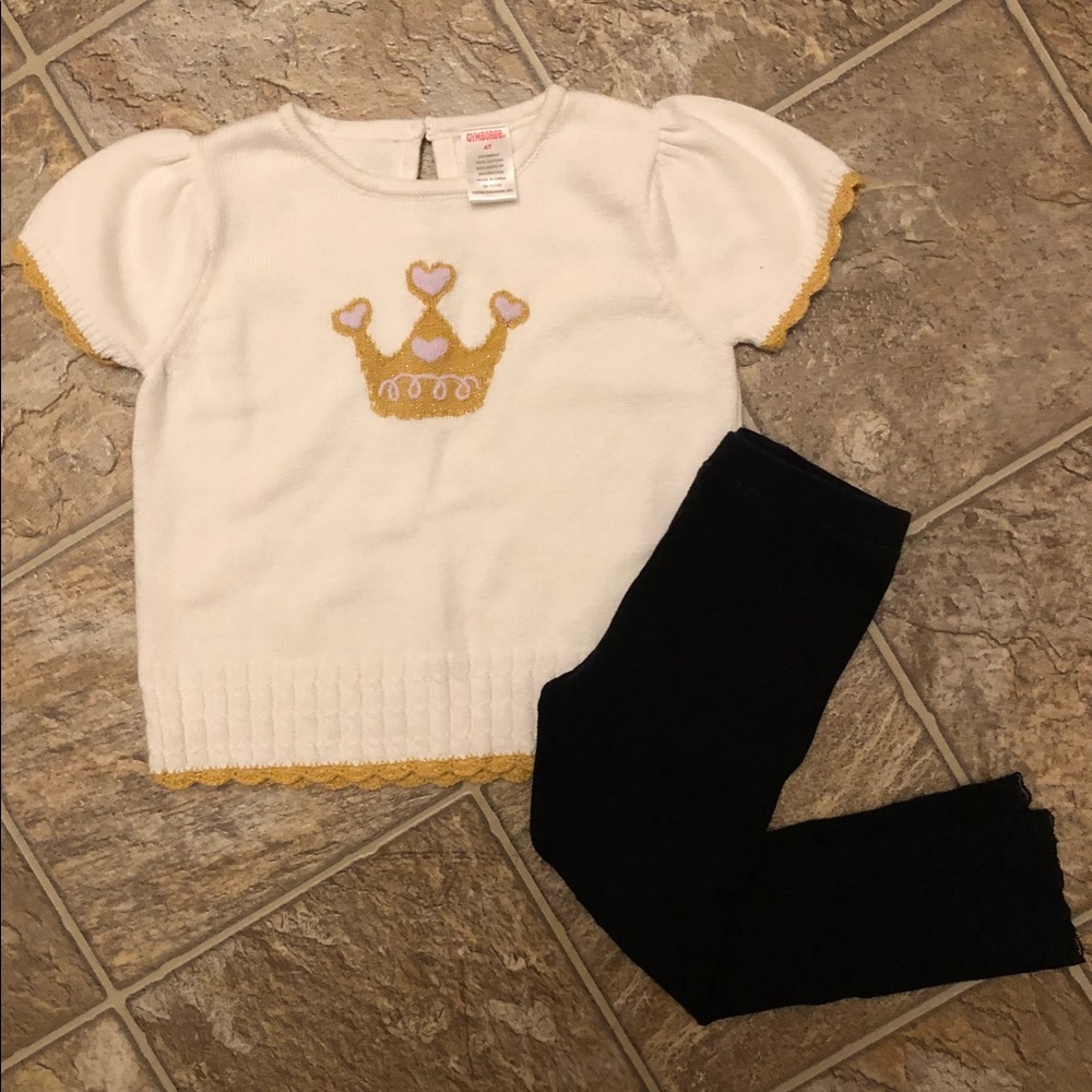 Size 4T Sweater Top and Leggings